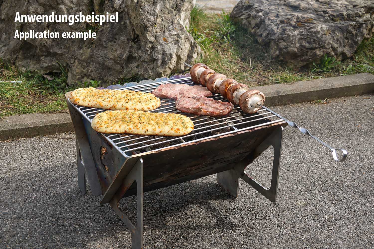 Grillspieß auf Feuerschale