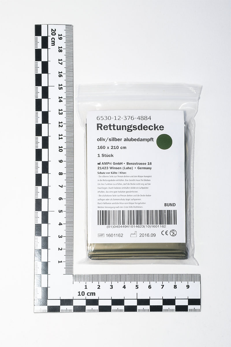 Rettungsdecke verpackt